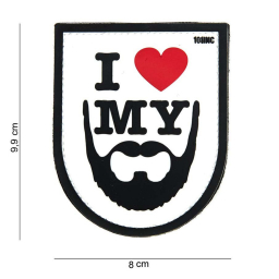 Nášivka 3D "I love my beard" - Bílá