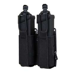 Dvojitá sumka na pistolové zásobníky, pružná - Černá
