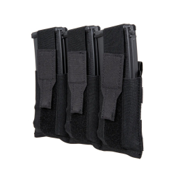 Triple magazine Pouch with flap - Black