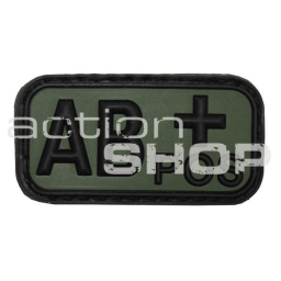 MFH blood group patch "AB POS", 3D, black-olive