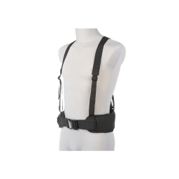 Molle tactical waist belt w/ suspenders, black
