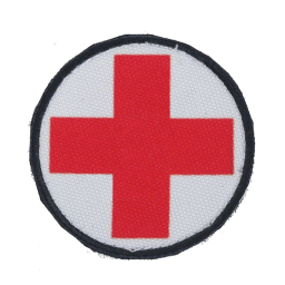 Circle Patch red cross white background