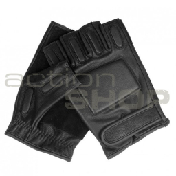 Mil-Tec SEC kožené poloprstové rukavice, černá L