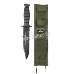 Combat knife with olive scabbard