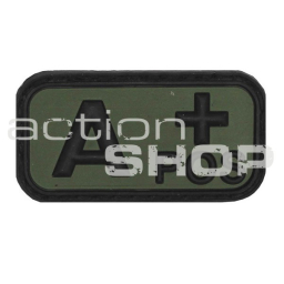 MFH blood group patch "A POS", 3D, black-olive