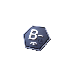 Nášivka krevní skupina B-, hexagon, 3D