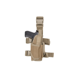 GFC Modular Thigh Pistol Holster with Magazine Pouch, tan