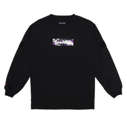 SpeedQB Vertical Purple Box T-shirt, Longtsleeve - Black