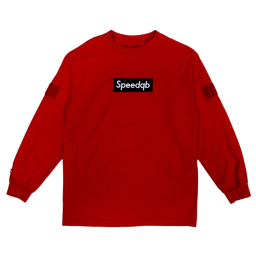 SpeedQB Box Logo T-shirt, Longsleeve - Red