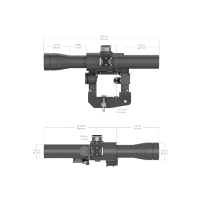                             Puškohled typu SVD s fixním zoomem 4x24 - Černá                        