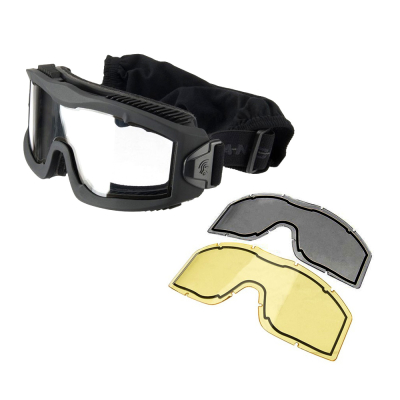 Lancer Tactical Thermal Mask AERO Black with 3 lenses                    