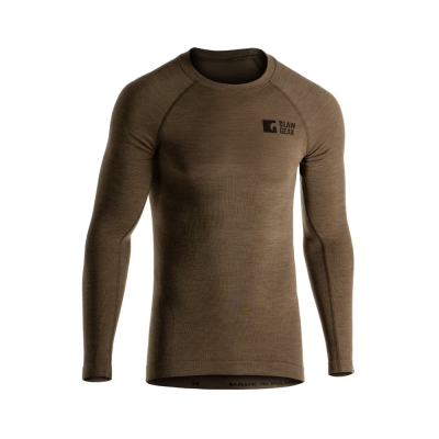 Funkční triko Merino s dlouhým rukávem , bezešvé - Stonegrey Oliva                    
