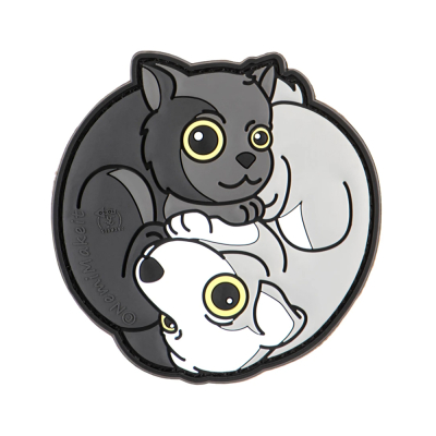 Rubber Patch ´´Yin &amp; Yan Cat´´- Black                    