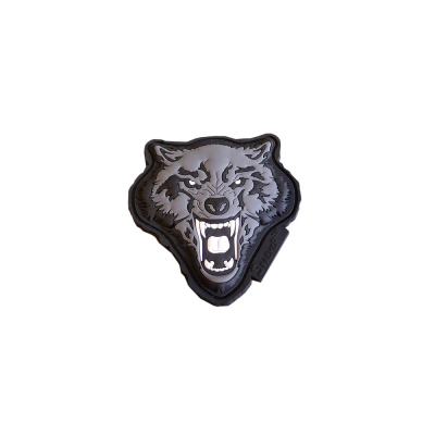 Angry Wolf Head Patch, 3D                    
