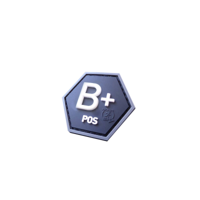 Bloodtype B Pos Hexagon Patch, 3D                    