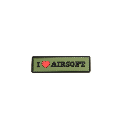 Nášivka I Love Airsoft, 3D                    