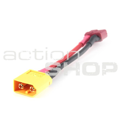 Adapter lead 2,5 mm2, T plug female pin -&gt; XT60 male pin 7 cm, silicone flex wire                    