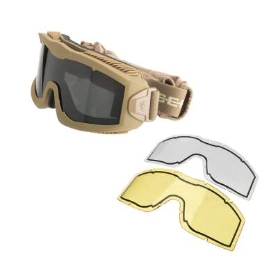 Lancer Tactical Thermal Mask AERO Tan with 3 lenses                    