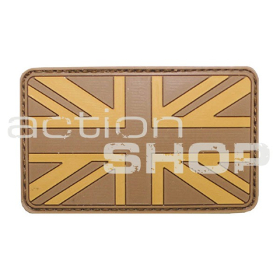 MFH Velcro Patch, Flag UK, 3D, desert tan, silikone, 8x5cm                    