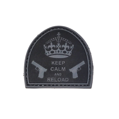 Keep Calm And Reload Patch, Black, 3D                    