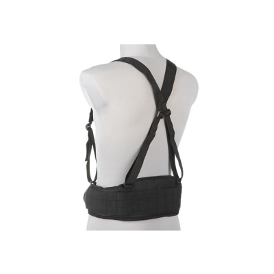                             Molle tactical waist belt w/ suspenders, black                        