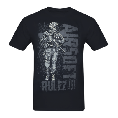 T-shirt Airsoft rulez, black                    