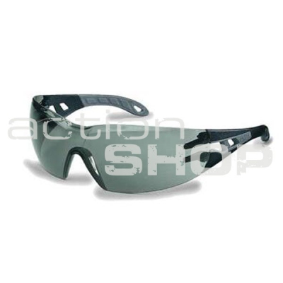 UVEX Pheos Spectacles Black/Grey, Smoke HC-AF Supravision Lens                    