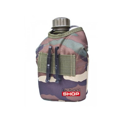                             US polymer water canteen with cup and cover, woodland                        