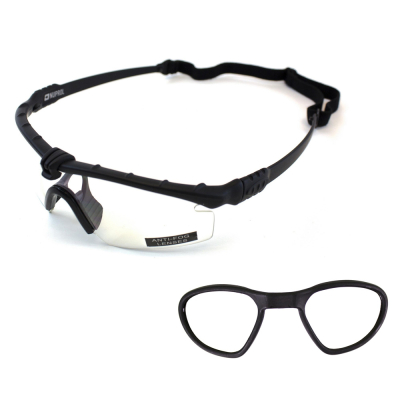 Ochranné brýle NP Battle Pro&#039;s, čirá skla + dioptrická vložka  - Černé                    