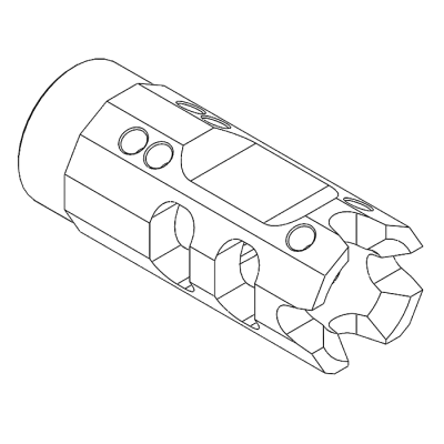 CNC flash hider A type - 14mm negative                    