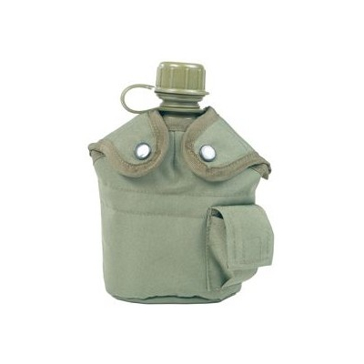 US polymer water canteen pouch with cup and cover, olive                    