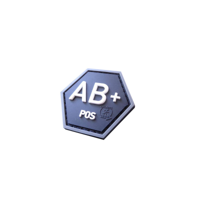 Nášivka krevní skupina AB+, hexagon, 3D                    