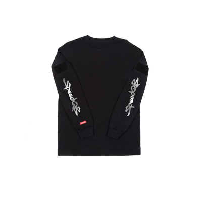 SpeedQB Tričko Supra (reflení logo), dlouhý rukáv - Černá                    