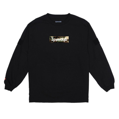 SpeedQB Woodland Box T-shirt, Longsleeve - Black                    