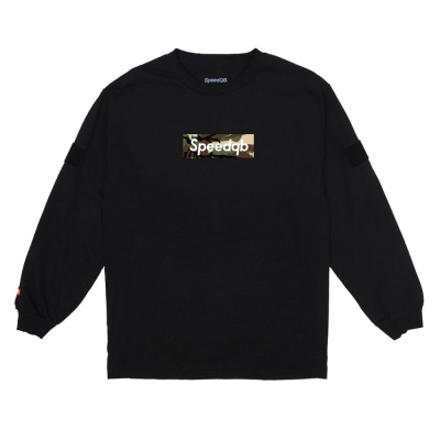 SpeedQB Woodland Box T-shirt, Longsleeve - Black                    