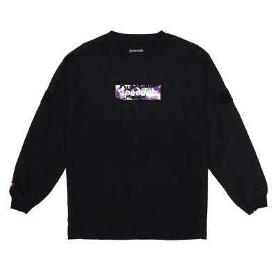                             SPEEDQB PURPLE CAMO BOX LOGO LS TEE                        