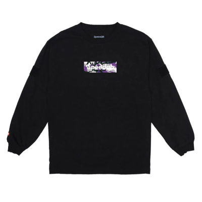                             SPEEDQB PURPLE CAMO BOX LOGO LS TEE                        