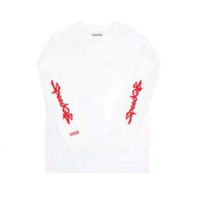 SpeedQB red logo T-shirt, Longsleeve - White                    