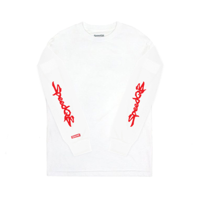 SpeedQB red logo T-shirt, Longsleeve - White                    