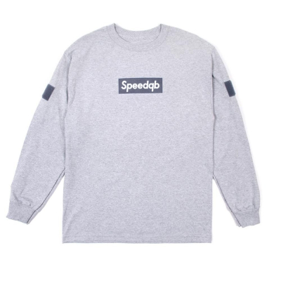 SpeedQB Box Logo T-shirt, Longsleeve - Grey                    