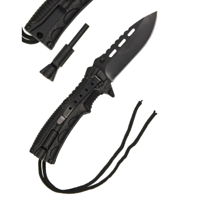                             Knife Paracord W.Fire Starter, black                        